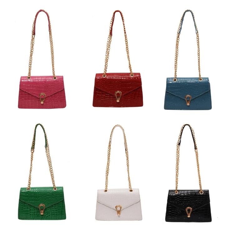 Alligator Print Crossbody Bag Shoulder Bag for Girl Women Solid Color Bag