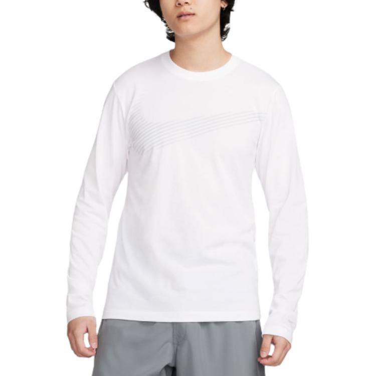 Nike T Shirts Unisex White Crew Neck Moderate Straight Fit FQ3884-100 M