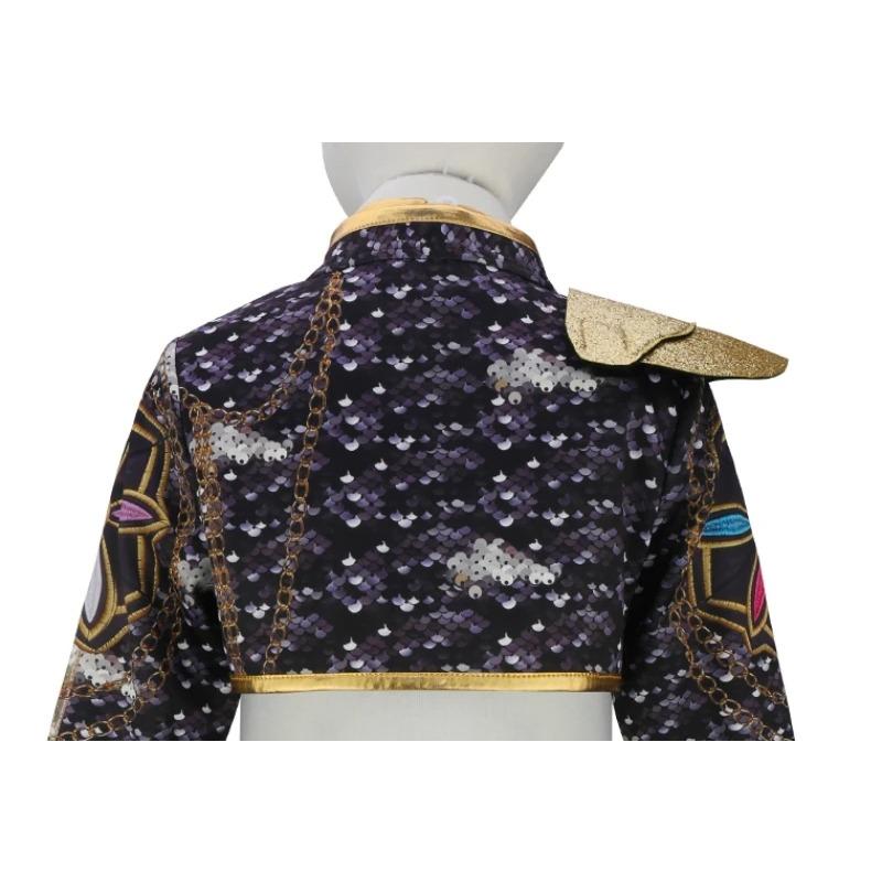 Kız Çocuk Siyah Phnom Penh Şarkı Sahne Performans Kostümü Cadılar Bayramı Partisi Kardeşler Grup Şarkı Yarışması Havalı Kız Ceket Takımı