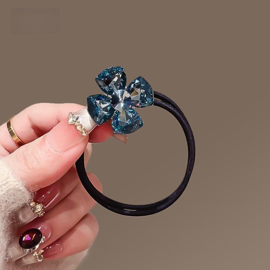 Exquisite Forest Style Butterfly Crystal Hair Ties - Durable Rubber Bands for Women