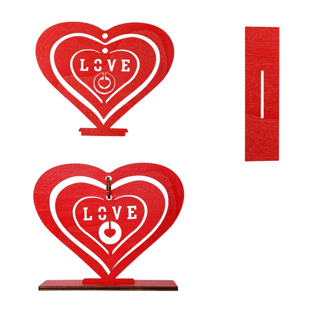 Hjärtformat prydnadsföremål för Alla hjärtans dag, Träskylt med bokstäverna LOVE, Borddekoration för Bröllop och Fest, Träros som Mittpunkt.