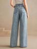 Women's Plus Size Embroidered Stretch Denim Straight Leg Jeans