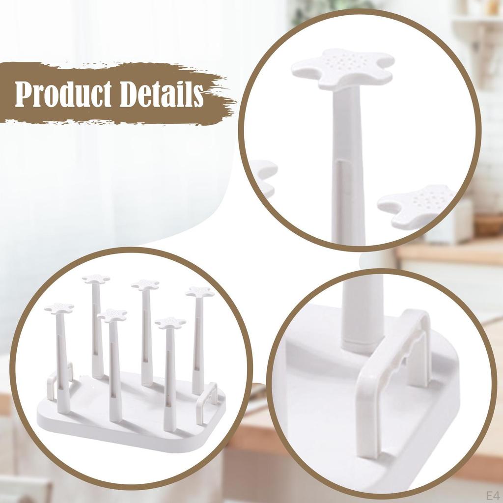 Bottle Rack Coffee Mug Water Cup Double Handles Multipurpose Drainer Stand for