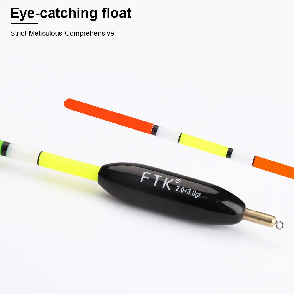 FTK 5pcs of Outdoor Fishing Gear Accessories for Fishing Float with Lead Shirt Wood, Large Buoyancy, and Thickened Tail