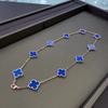 High Version of The Ten-flower Necklace Lucky Four-leaf Clover 10-flower Necklace Clavicle Chain Agate Women's Necklace