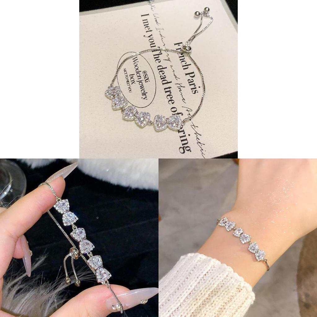 Summer 2024 Trendy Butterfly Shape Hand Chain With Zircon Accents For Ladies