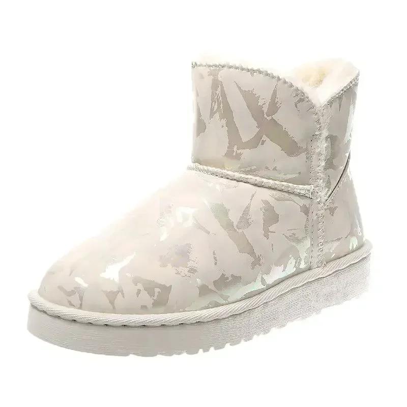 Fashion Padded Elegant With Low Heels Female Ankle Shoes Plus Warm Demi-season Protective Hot Y2k Work Plush Ladies Booties Snow Boots