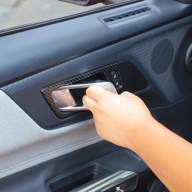  ABS Interior Door Handle Decorative Frame Decoration Cover Sticker Fit For Ford Mustang 2015 Up Interior Accessories