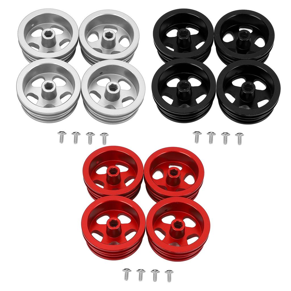4Pcs RC Car Wheel Rim Aluminum Alloy Sturdy Structure Stylish Look Wheels Hub Rim for MN82 RC Car