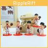 Q Version Basketball Boy Action Figures Red White Set Pvc Handmade Boys Gift Decor