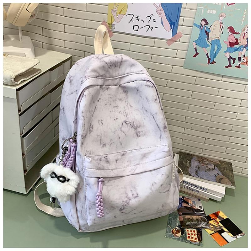 Girls Korean Version of Ins Simple Large Capacity Tie Dye Backpack New High School Students Backpack.