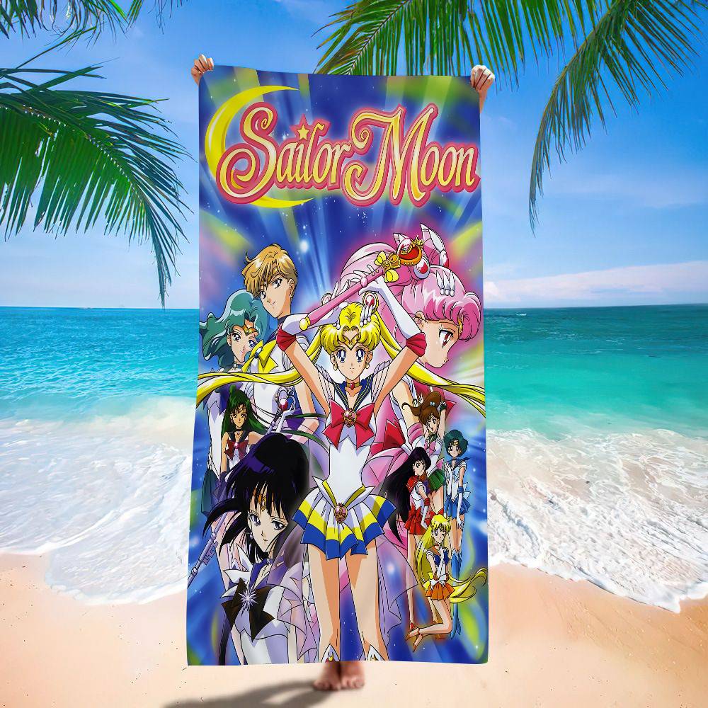 Lovely S-Sailor M-Moon Microfiber Beach Towel Absorbent Quick Dry Soft Yoga Swimming Resort Mountain Climbing Towel