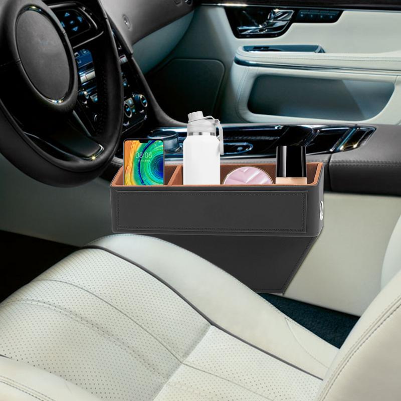 Car Side Seat Pocket Space-Saving Organizer Car Seat Side Filler Pocket SUV Truck And Minivan Multi-Functional Console Side Box