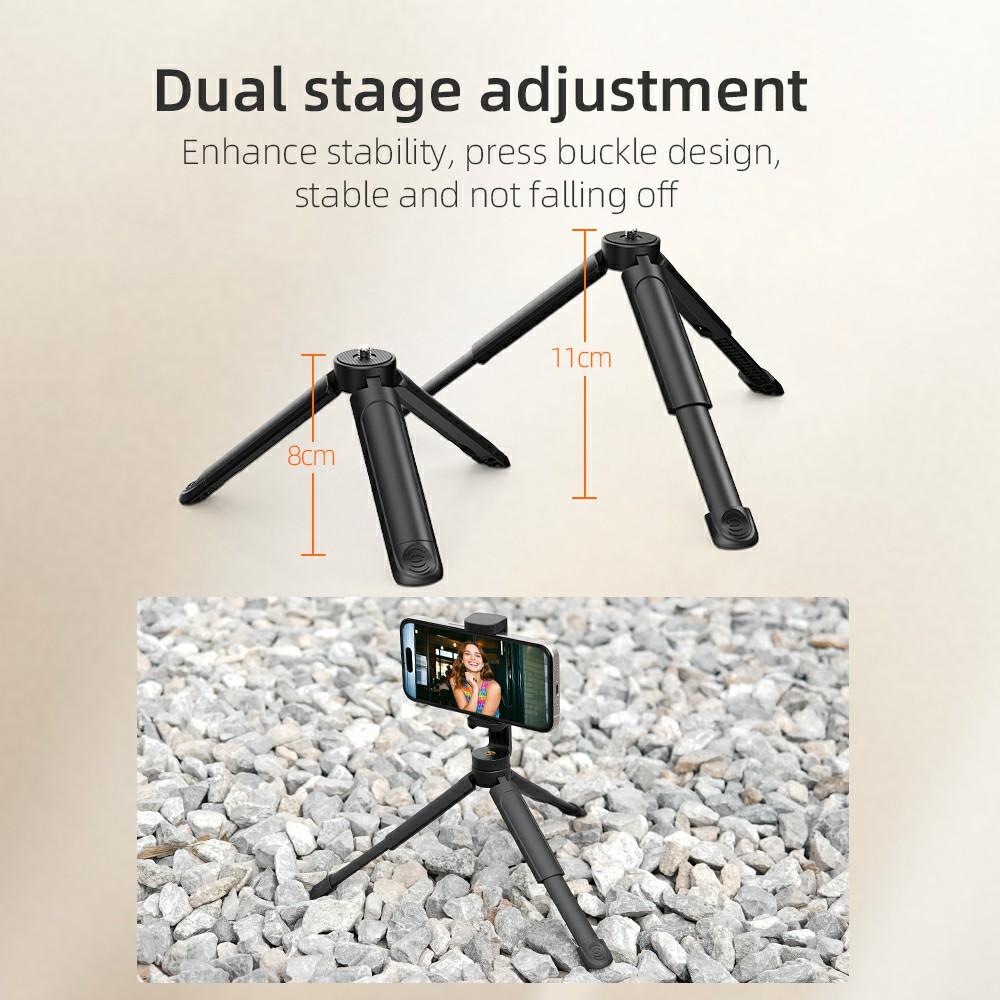 BRDRC Adjustable Phone Tripod Stand with 1/4 Scree, Cold Shoe Mount for Photography/Live Streaming