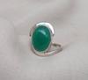 Green Onyx Sterling Silver Ring: Handmade Boho Statement Jewelry