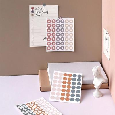 3 Sheets/pack (126 Pieces) Dot Stickers Round Label Plan Stickers Weekly Daily Schedule March  Sticker Pack