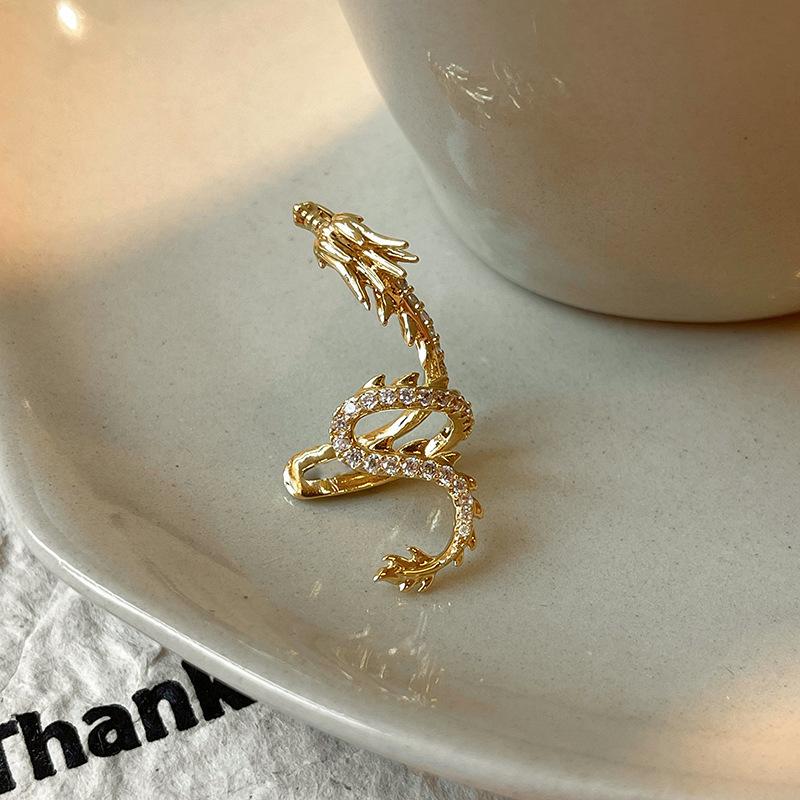 1 Pcs 925 Sterling Silver No-piecing Zircon Dragon Clip Earring For Women Girl Ear Cuff Jewelry Brincos Bijoux Femme
