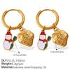 Christmas versatile DIY pendant earrings stainless steel gold-plated atmosphere earrings women