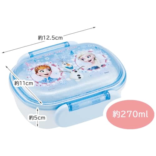 Skater Children's Lunch Box, Small Size, 1 Tier, 270ml, Fluffy Dome-Shaped Kids Lunch, Antibacterial Treatment, Made in Japan, Disney, Frozen, Girls,