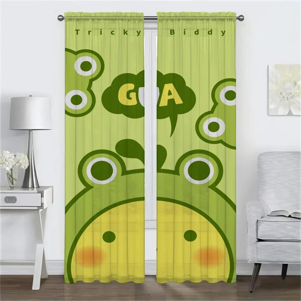 Shades Home Interior Curtains for Living Room Curtain Tulle for Bedroom Halloween Decoration Anti-mosquito Curtains 2 Pieces