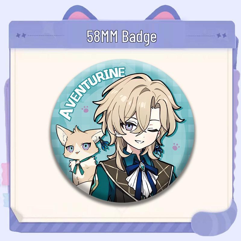 Honkai: Star Rail Cat Series Badges - March 7th, Himeko, Dan Heng Merchandise