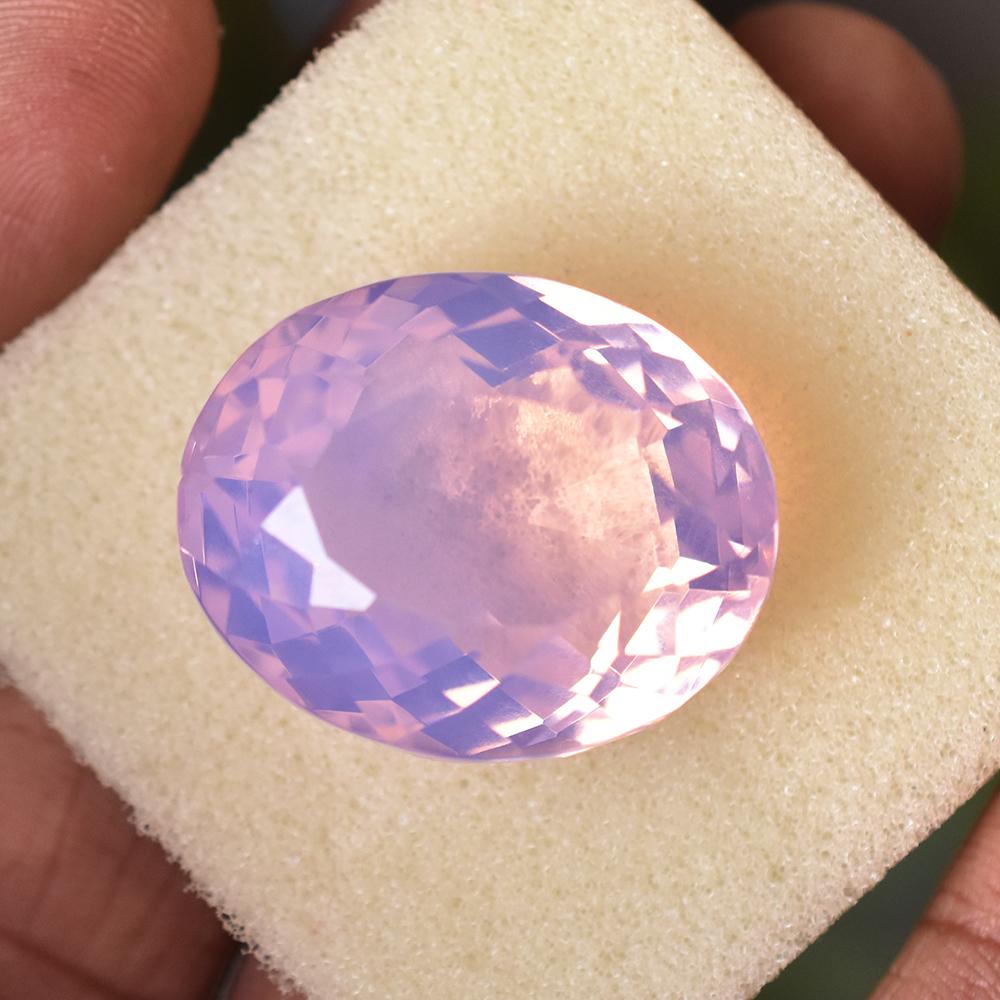 Lab-Created Pink Opal Loose Gemstone 27x22mm Oval Cut Brazilian October Birthday Birthstone