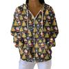 Women's Casual Fashion Long-Sleeved Zip-Up Christmas Print Knitted Hoodie