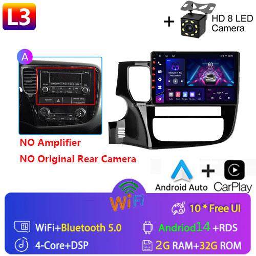 Android 14 For Mitsubishi Outlander 3 GF0W GG0W 2012-2018 Stereo Car Radio Multimedia Video Player GPS AI Voice CarPlay