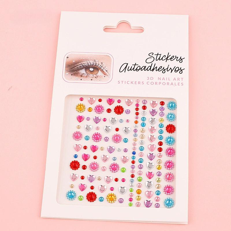 Diamond Eyebrow Tattoo Sticker Glitter Eyeliner Eyebrow Makeup Face Eyes Temporary Tattoo Rock Rhinestone 3D Eyeliner Stickers