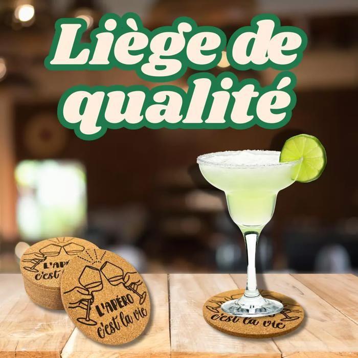 Lot De 10 Dessous De Verres, Sous Verre Liège, Résistant, 9 Cm, Idéal Verres, Bière, Cocktails, Cadeau, Apéritif Soirée