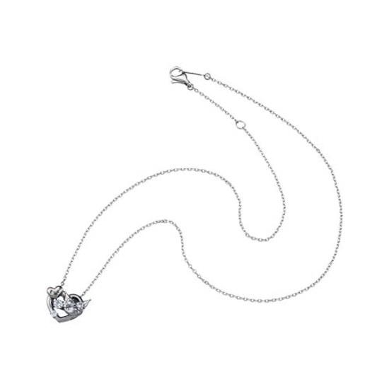 White Clover Kuromi 20th Anniversary Ladies Necklace Dancing Stone Sanrio Characters Silver 925 Surgical Stainless Steel 316L Cubic Zirconia Heart