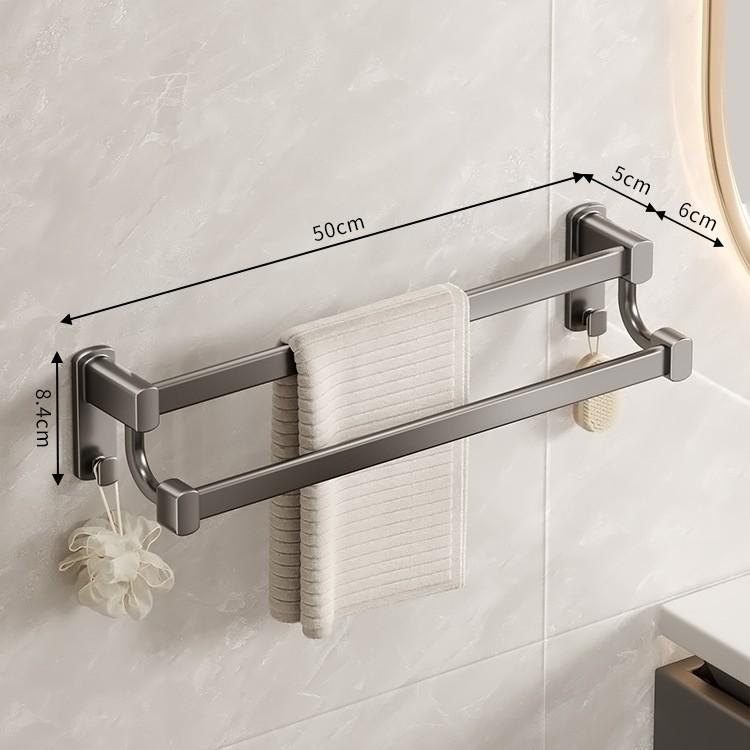 Stanzfreier Aluminium Doppelhandtuchhalter - Wandmontierte Badstange