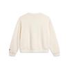 Li Ning Sports Lifestyle Series Letter Print Round Neck Loose Pullover Long Sleeve Sweatshirt Women sweatshirt Off-White AWDU804-1