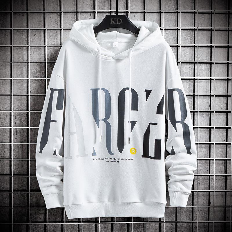 

Весенне-осенняя мужская модная толстовка с капюшоном и принтом S белый