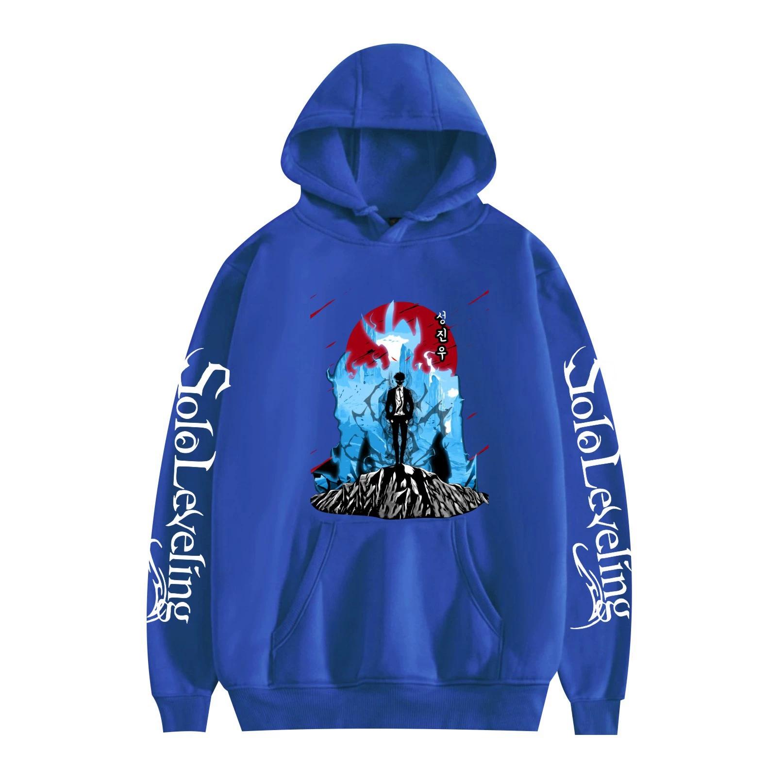 

Hot Solo Leveling Anime Funny Hoodie Hip Hop Graphic Sweatshirts Streetwear Harajuku Tracksuit XXS синій