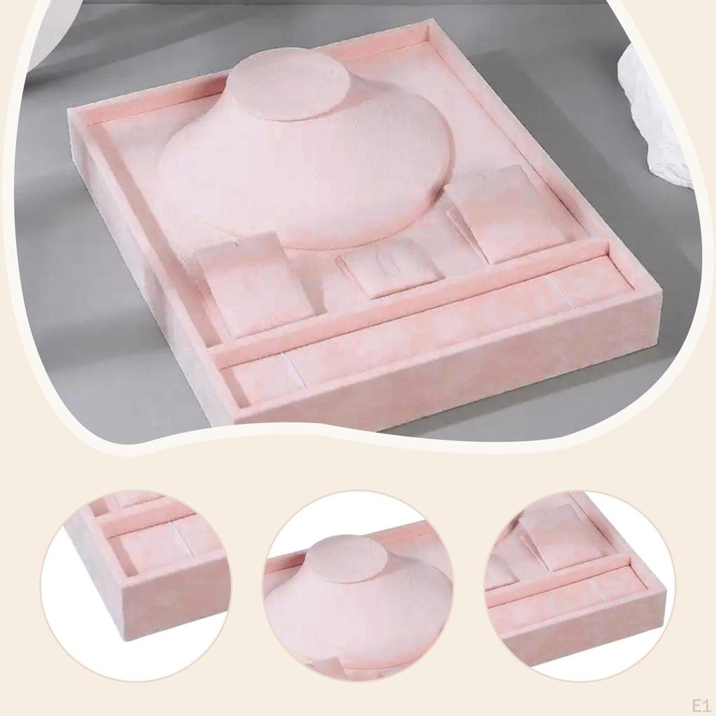 Jewelry Organizer Tray Display for Necklace Rings Bracelet Earrings Portable Trendy Multifunctional