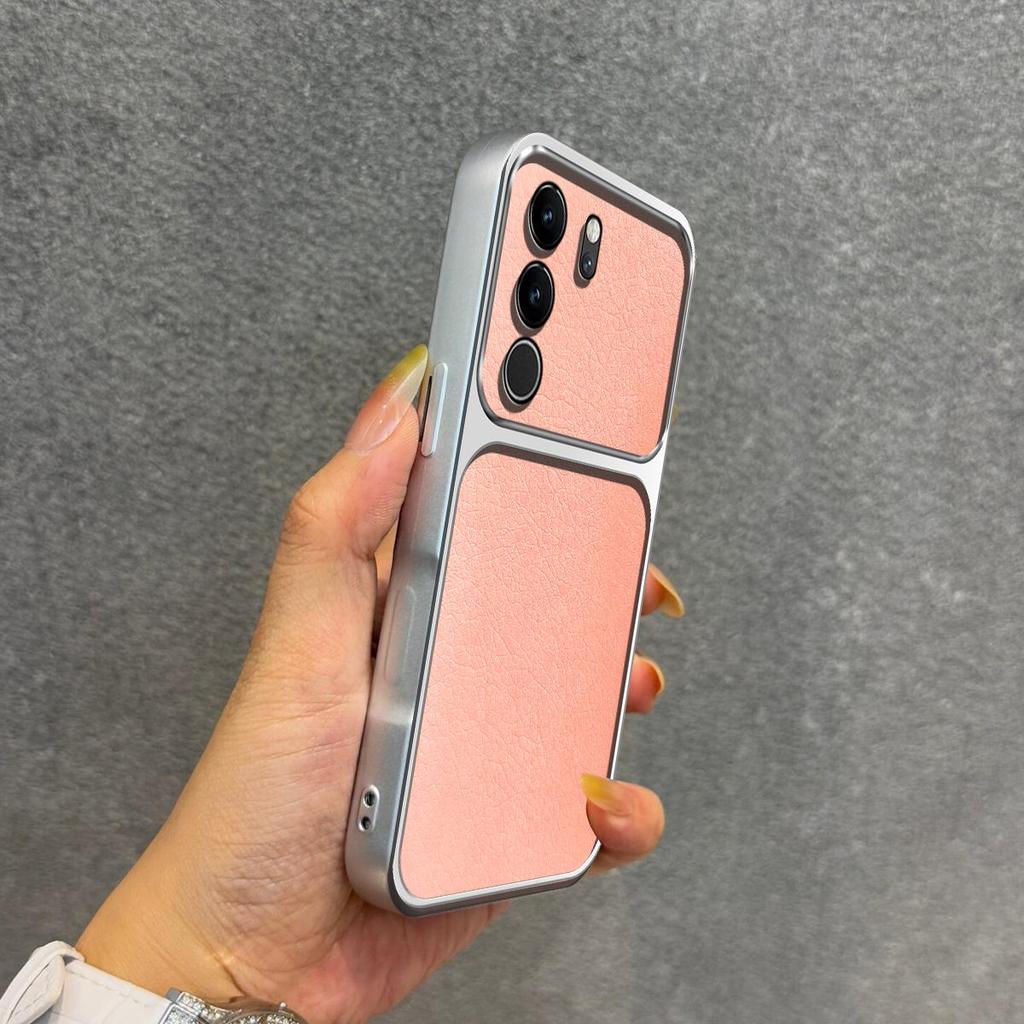 Luxury Faux Leather Case for Vivo V29 5G Shockproof Big Window