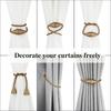 2 Pack Magnetic Curtain Tiebacks Rope Modern Handmade Curtain Tie Backs Decorative Drapes Weave Holdbacks for Window Décor