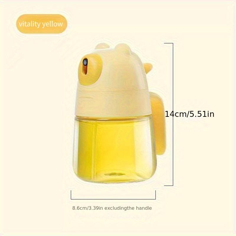 Glass Bear Shaped Oil Sprayer Bottle with Handle ,Ideal for Air Fryers, Kitchen Use, Transparent Design for Easy Monitoring,