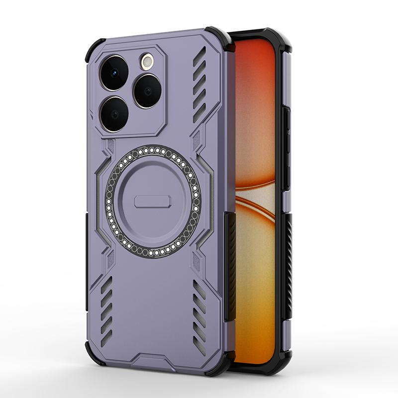 KEYSION Hollow Heat Dissipation Case for Realme 15T 5G Silicone+PC Magnetic Cooling Shockproof Phone Cover for Realme 15T