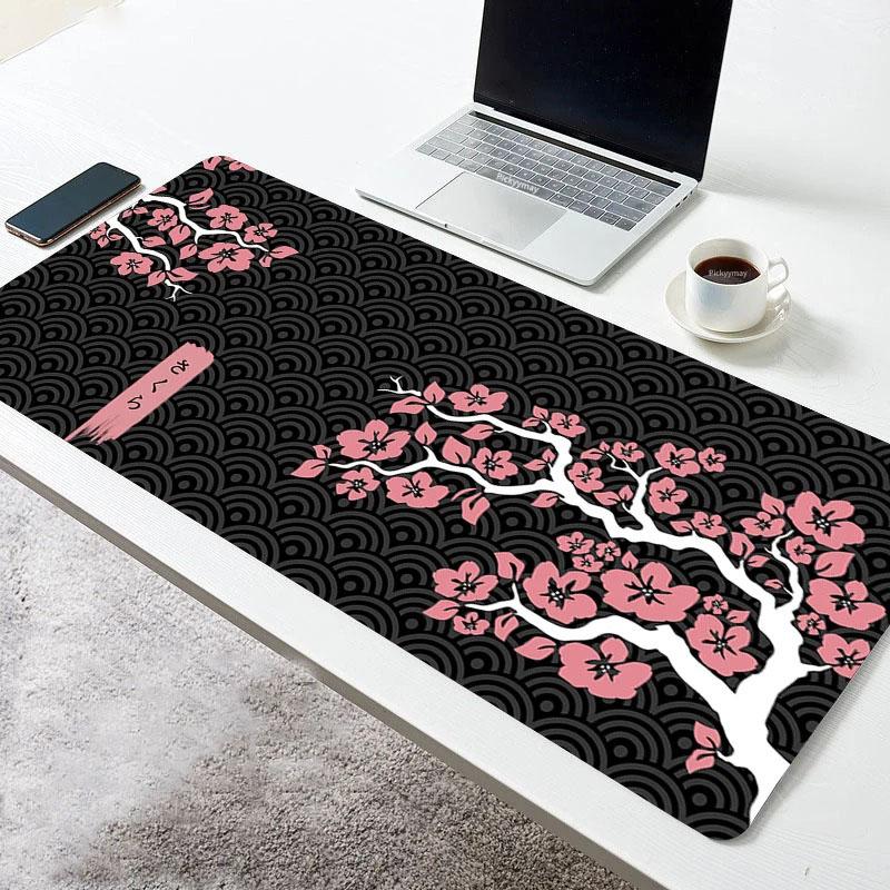 Japanese Great Wave Off Mouse Pad Large Mousepad Keyboards Gamers Deskpad Computer Laptop Keyboard Rubber Stitched Edges Mat