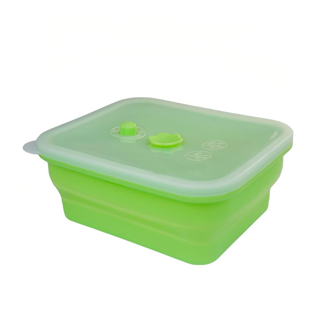 Silicone Food Storage Container With Foldable Design For Refrigerator Organization And Freshness