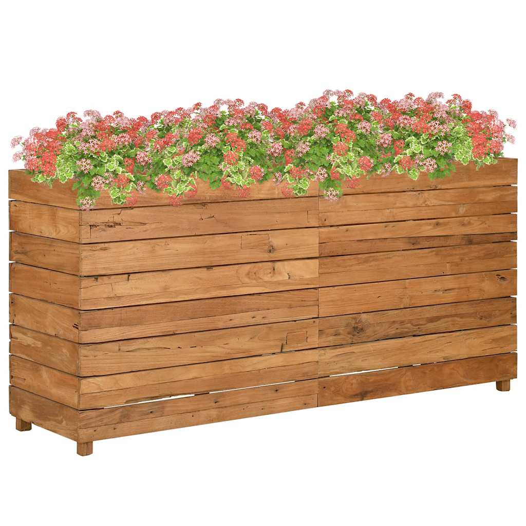 Raised Garden Bed 150 X 40 X 72 Cm Teak Reclaimed Wood and Steel