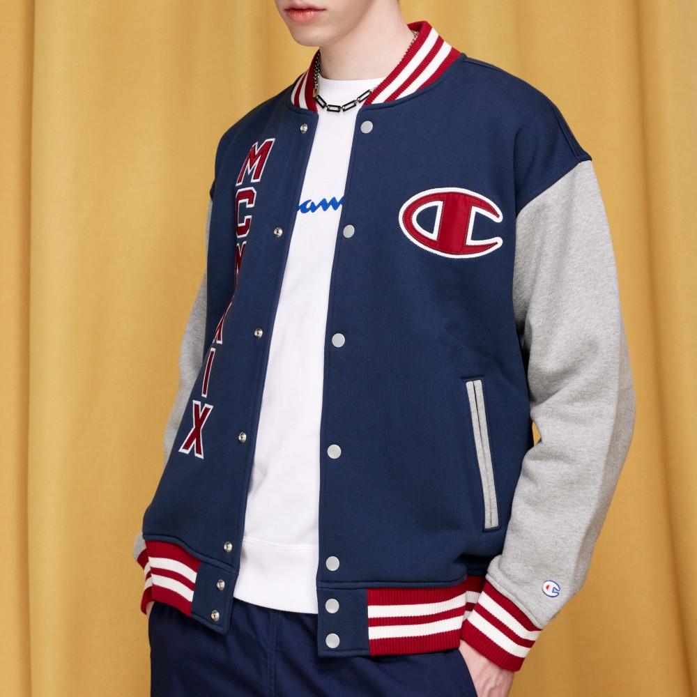 Champion Action Style Collection, Champion Letter Fleece Lined Jacket Sports Baseball Jacket Japan Version Unisex C3-Q010