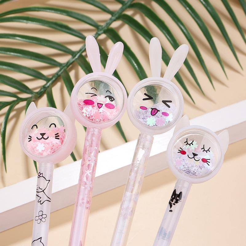 10Pcs Cartoon Rabbit Ear Pen, Used for Office Work, Problem Solving, Signature Writing, Diary, Note Taking, Student Classroom Prizes, Friend Gathering