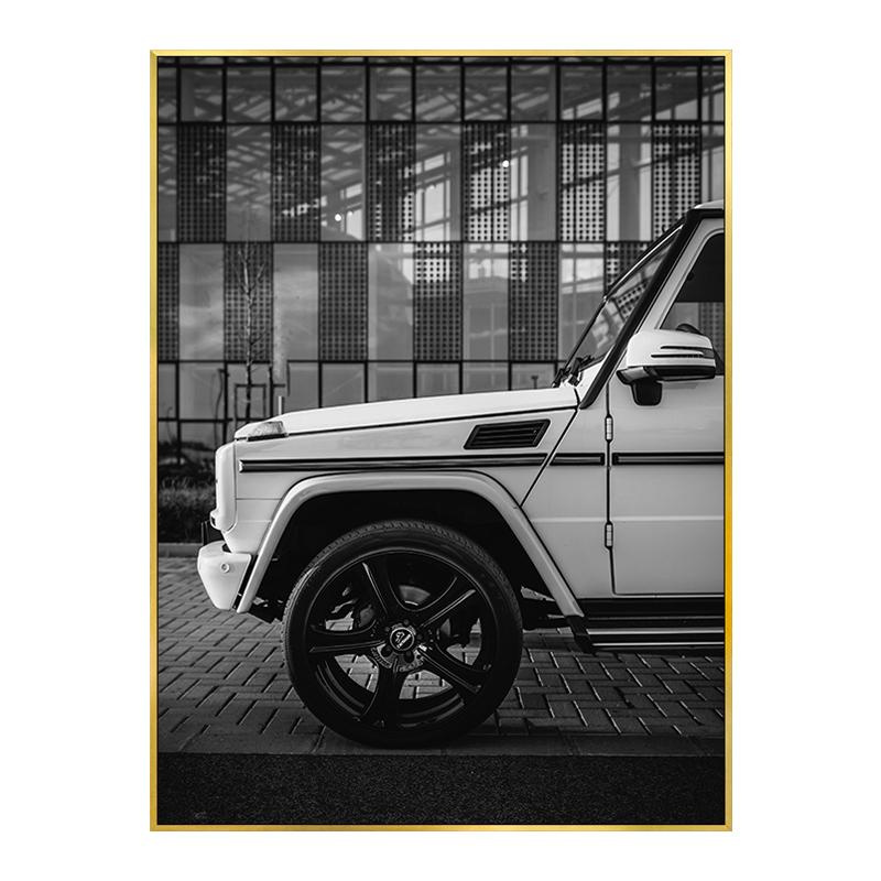 Mode Lyxbil Sexiga Kvinnor Moderna Svartvita Dekorativa Målningar Canvas Väggkonst Bilder Foton Vardagsrum Heminredning