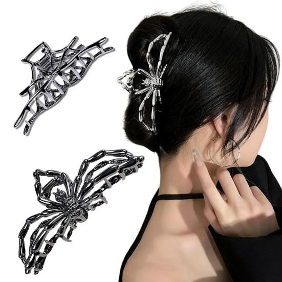3Pcs Women Hair Claws Spider Bat Skull Hand Shape Hair Clips Anti-slip Teeth Back Head Hair Barrettes Hair Styling Accessories