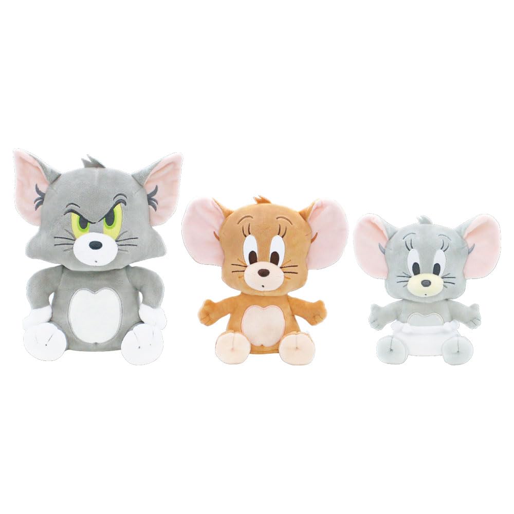 Tees Factory Tom and Jerry Sitting Plush Toy JR, H240 X W160 X D120mm (approx.), TJ-5529218JR