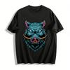 Fierce Tusked Wild Boar Print Trendy Casual Short Sleeve T-Shirt Pure Cotton T-shirt