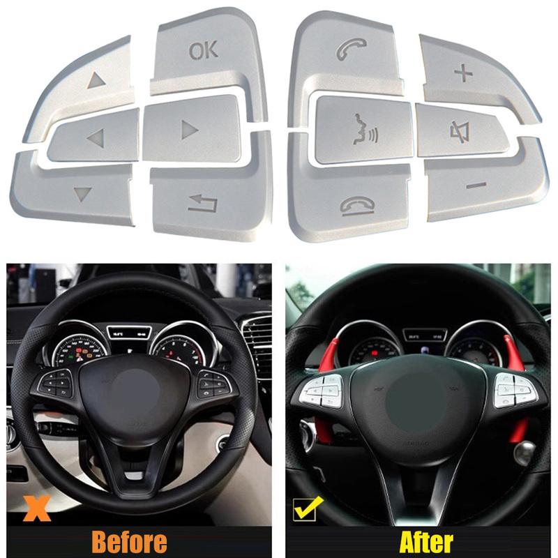 Car Styling Steering Wheel Button Trim for Mercedes For Benz E Class M Class G Class SLK Models for Audio Control